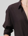 Kayla Twill Shirt by Citizens of Humanity in brown, side view