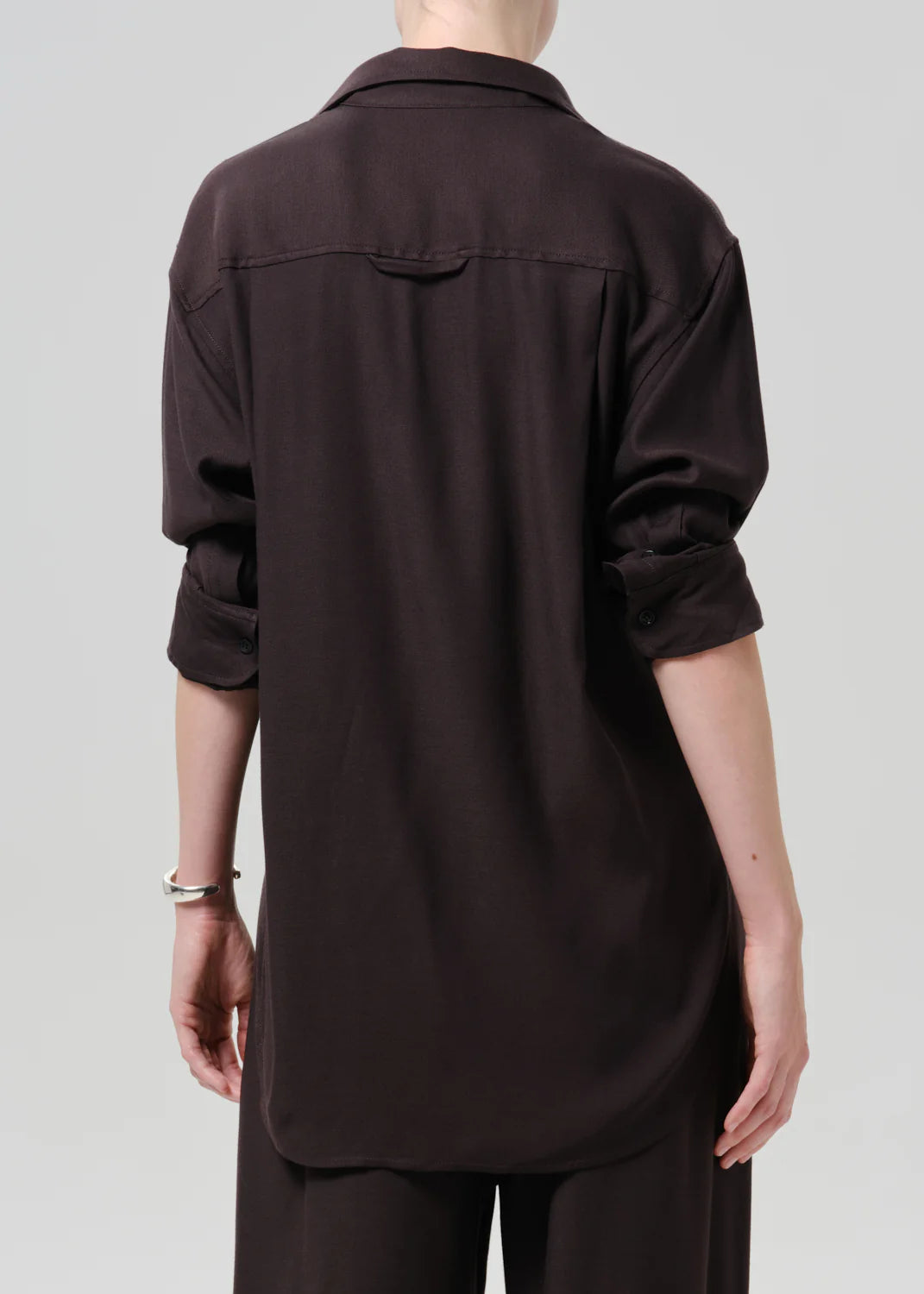 Kayla Twill Shirt by Citizens of Humanity in brown, detail view