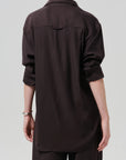 Kayla Twill Shirt by Citizens of Humanity in brown, detail view
