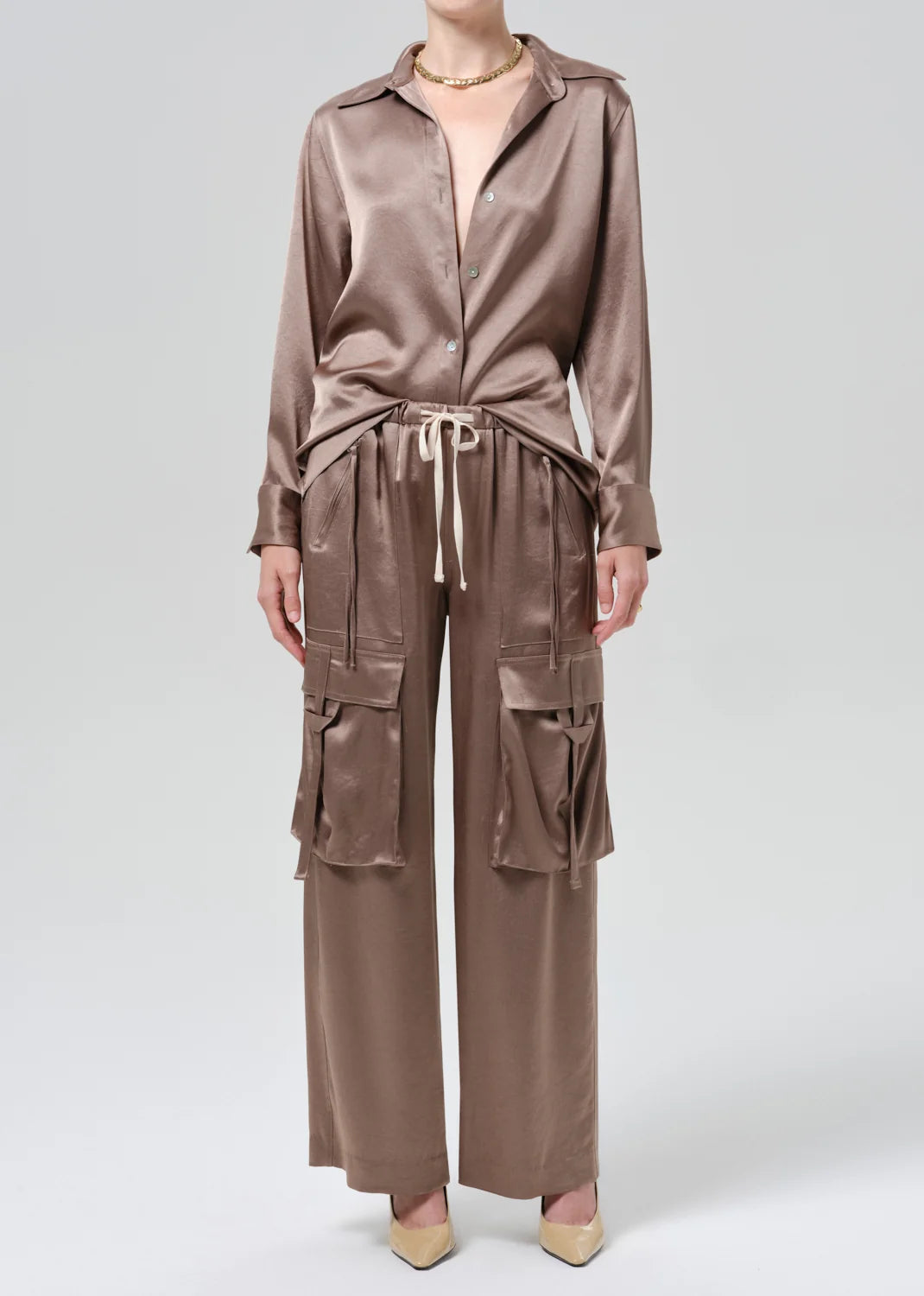 Tullah Satin Shirt by Citizens of Humanity, side view