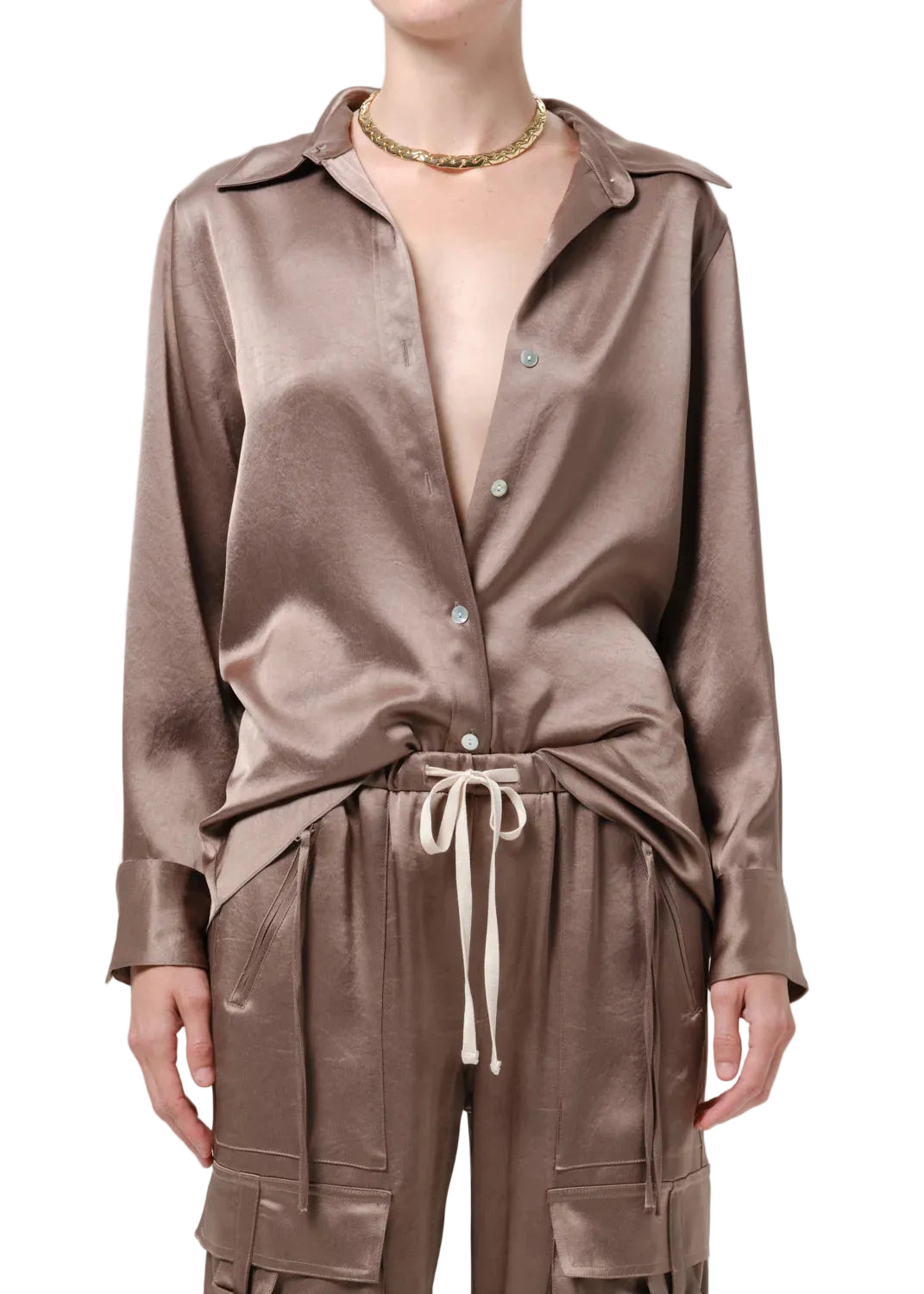 Tullah Satin Shirt by Citizens of Humanity, front view