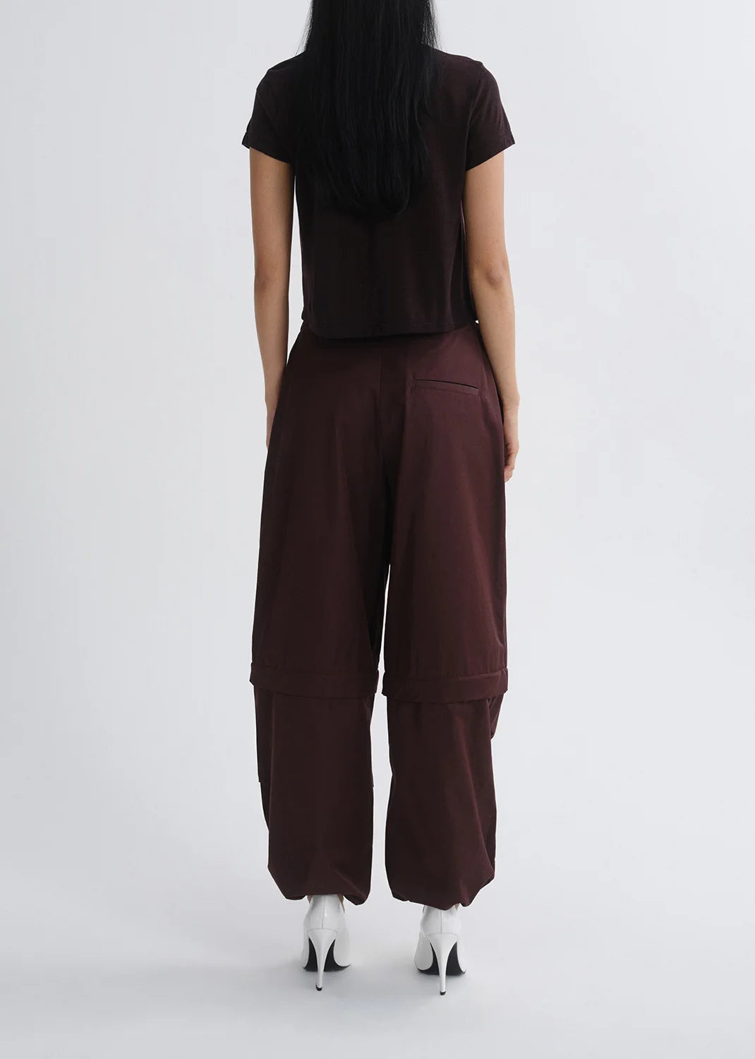 Adine Shrunken Tee by AGOLDE in ristretto, side view