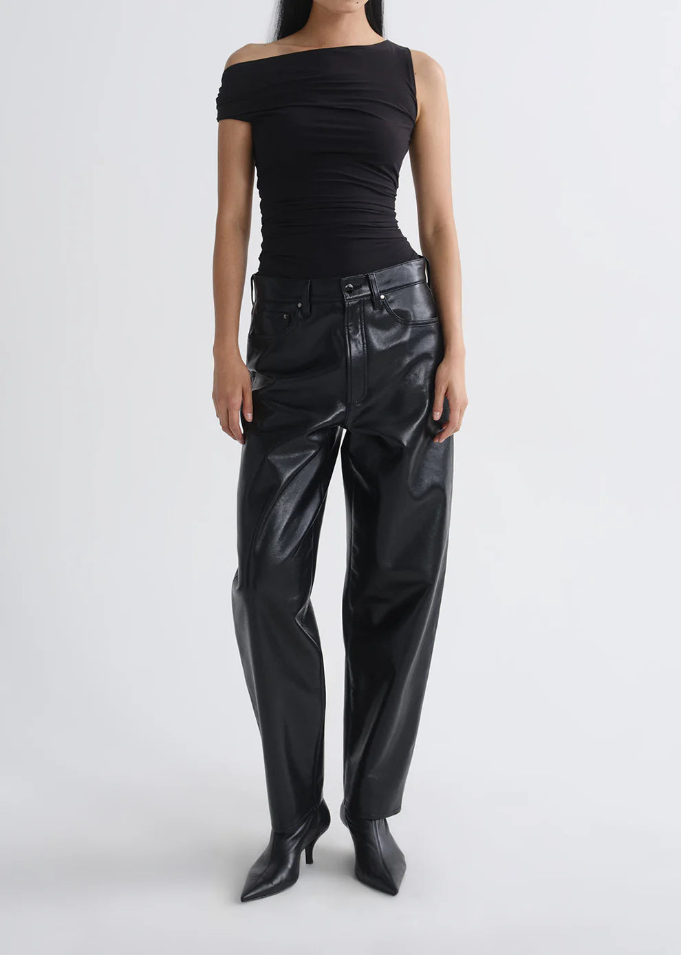 Carlin One-Shoulder Top by AGOLDE, full length view