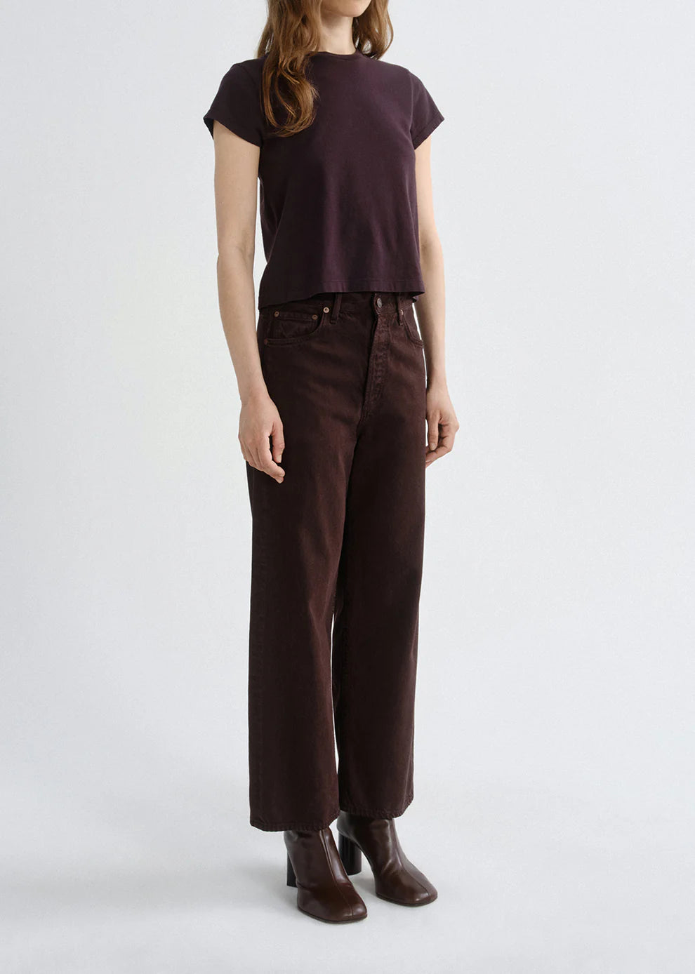 Ren Jean by AGOLDE in sloe berry, side view