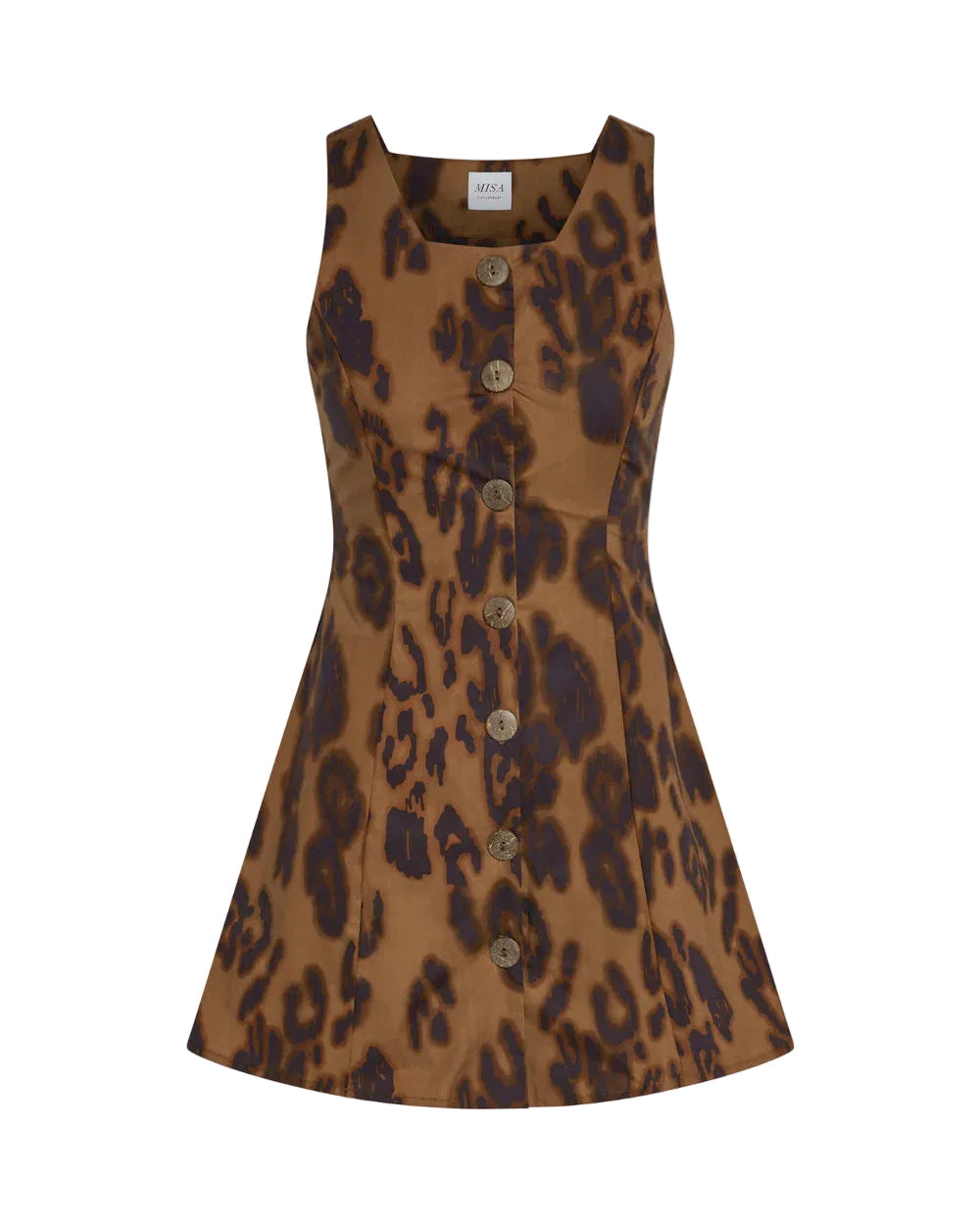 Alyse Dress by MISA in cocoa leopard, front view