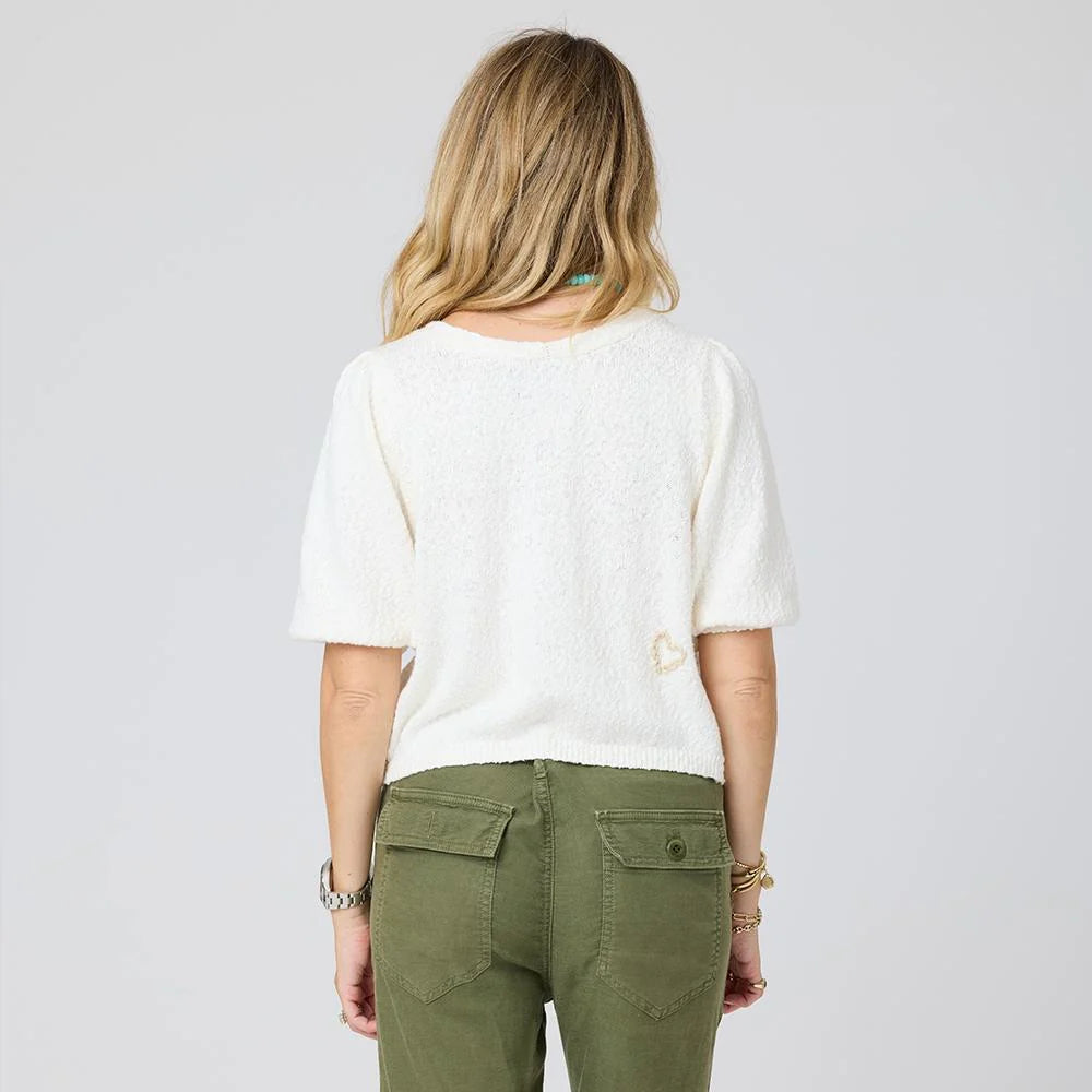 SHORT PUFF SLEEVE SWEATER