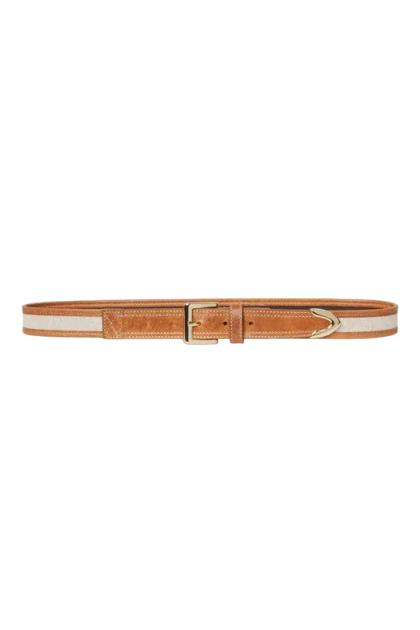 The Riviera Belt by FRAME in light camel leather, front view