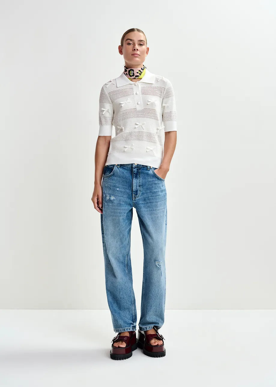 KNIT POLO WITH BOWS