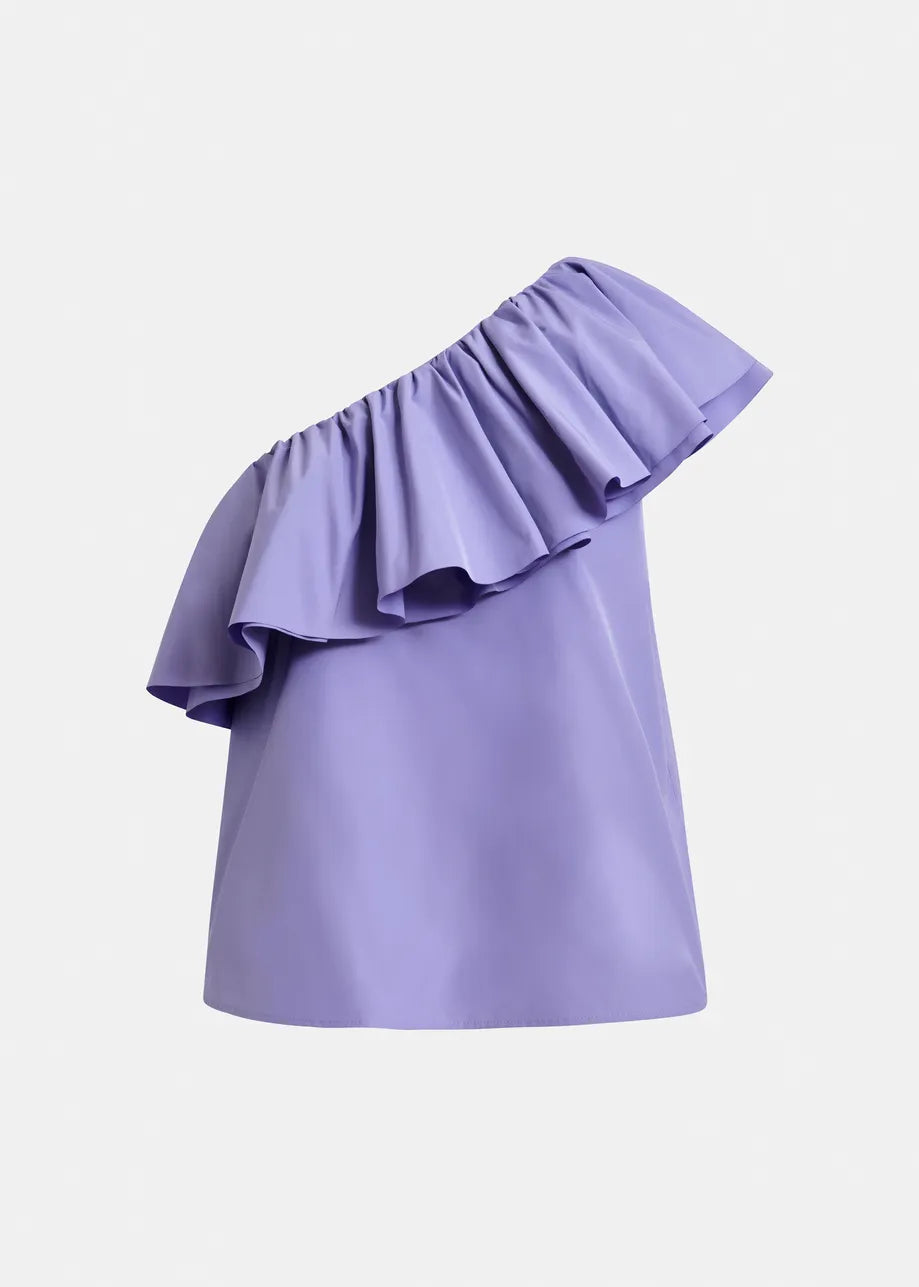 JILLIAN ASYMMETRIC RUFFLE TOP