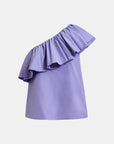 JILLIAN ASYMMETRIC RUFFLE TOP