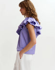 JILLIAN ASYMMETRIC RUFFLE TOP