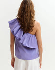 JILLIAN ASYMMETRIC RUFFLE TOP
