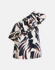 JILLIAN ASYMMETRIC RUFFLE TOP
