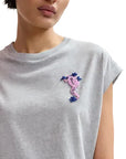 JUNGALA BEADED EMBROIDERED T-SHIRT