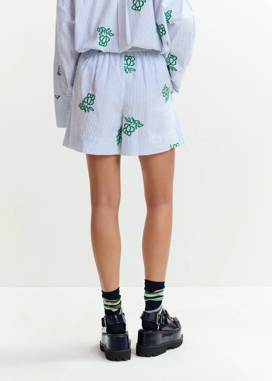 JUSTE EMBROIDERED MINI SHORTS