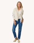 FRINGE SHAWL COLLAR CARDIGAN