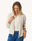 FRINGE SHAWL COLLAR CARDIGAN