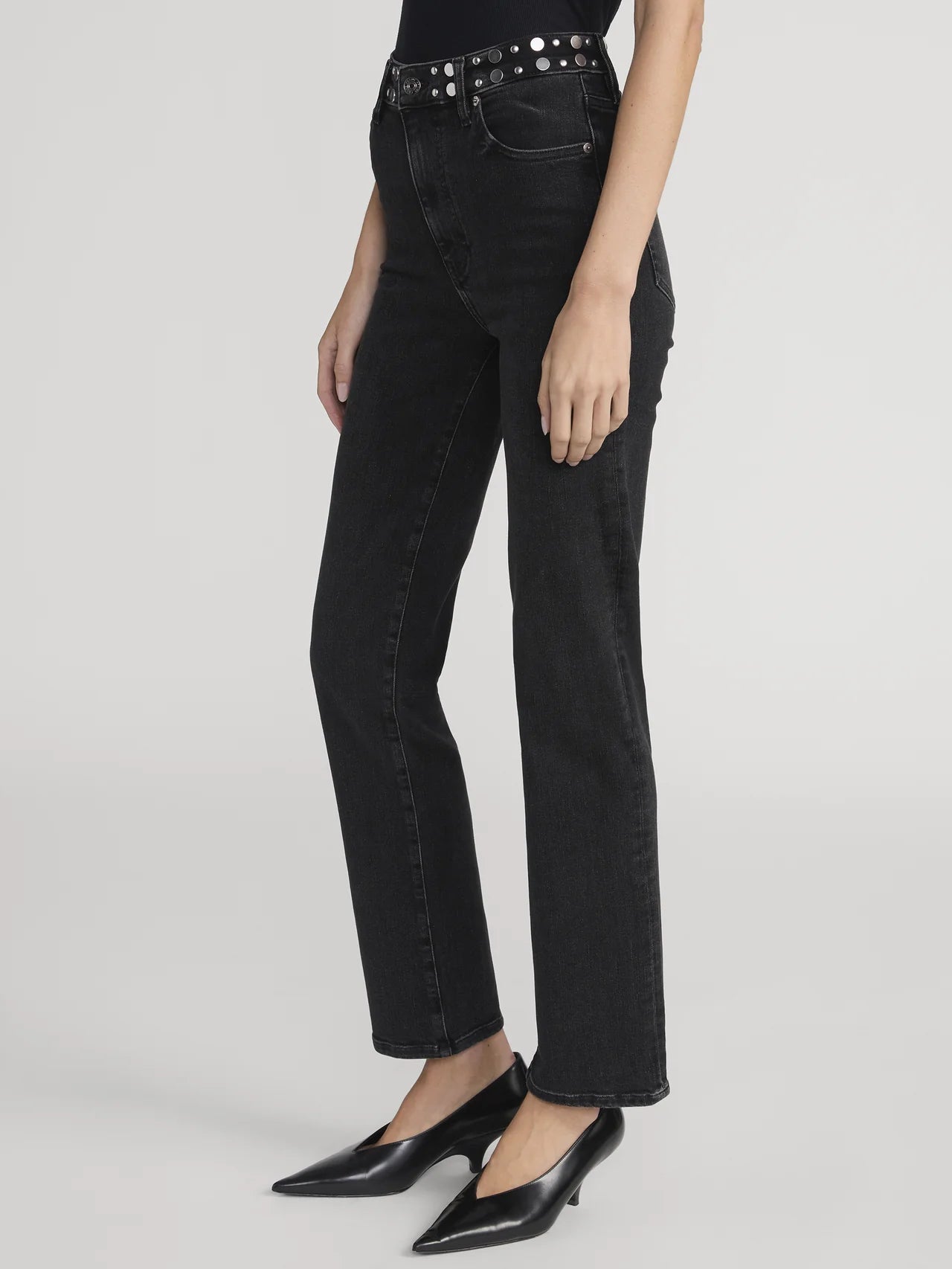 FRAME LE SLEEK STRAIGHT STUDDED JEAN
