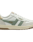Hawk Sneakers by Gola in white and green mist, front view