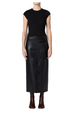 Hikson Leather Skirt by AGOLDE, front view