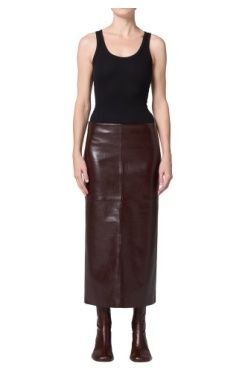 Hikson Leather Skirt by AGOLDE, back view