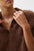 Nadya Polo Sweater by Pistola in Roche brown, collar detail