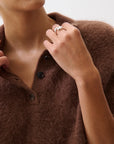 Nadya Polo Sweater by Pistola in Roche brown, collar detail