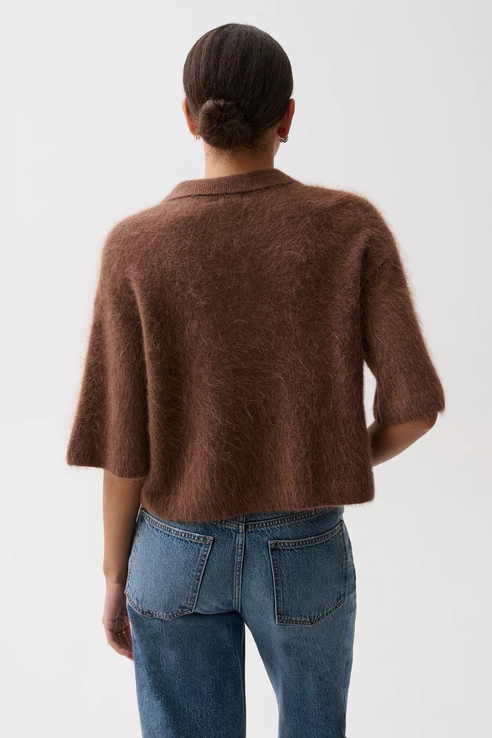 Nadya Polo Sweater by Pistola in Roche brown, side view