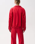 Liberty Funnel Neck Jacket by Pistola in Negroni red, styled view