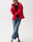 Liberty Funnel Neck Jacket by Pistola in Negroni red, side view