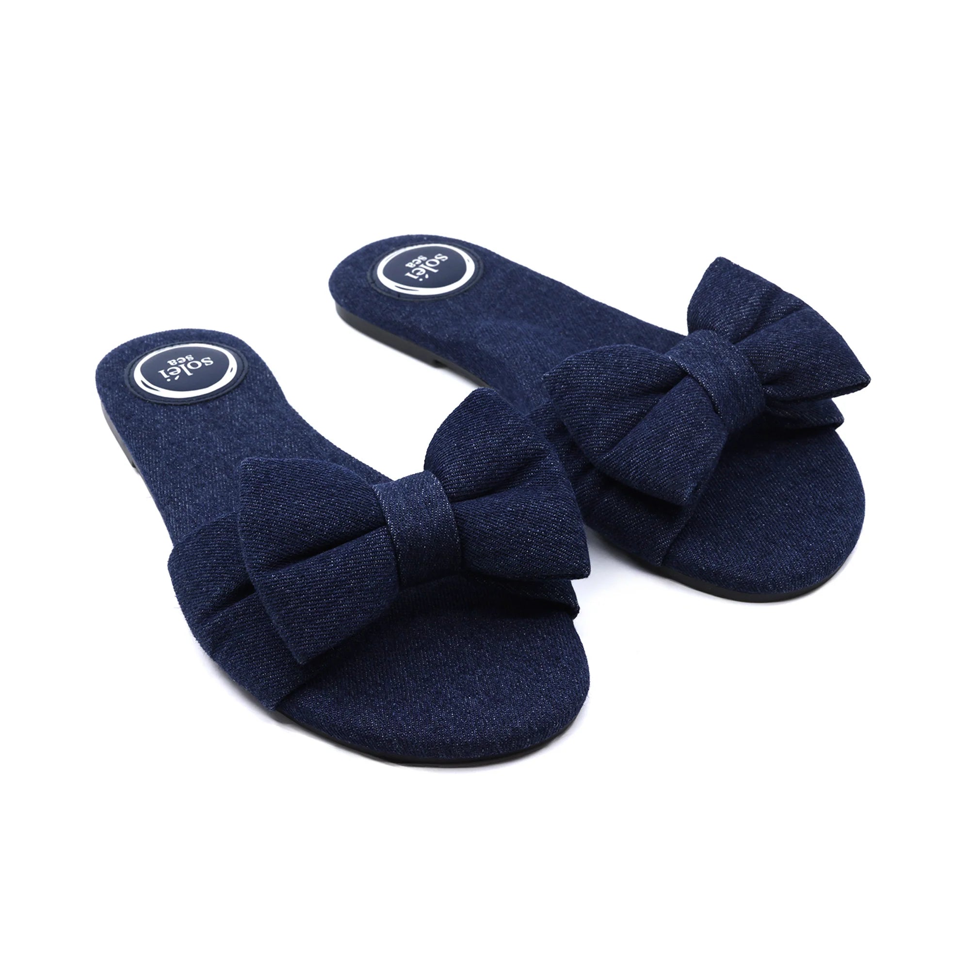 Rafie Denim Sandal by Solei Sea in denim blue, detail view