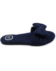 Rafie Denim Sandal by Solei Sea in denim blue, side view