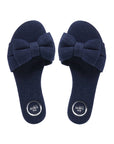 Rafie Denim Sandal by Solei Sea in denim blue, front view