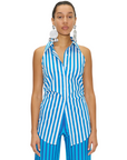 LOCH SLEEVELESS POPLIN BUTTON UP