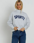 Sports Mockneck Sweatshirt by Sunny Somewhere, front view