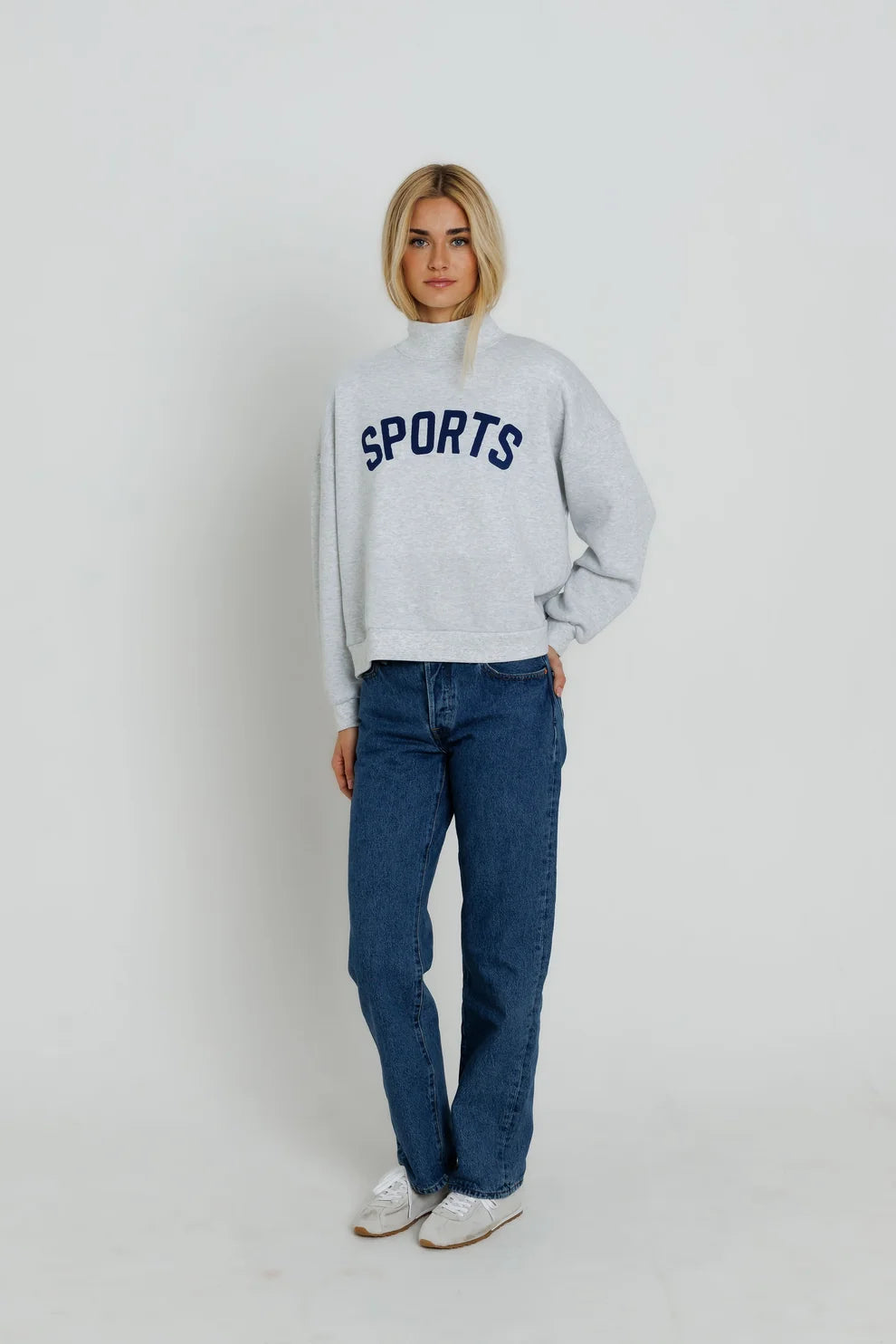 Sports Mockneck Sweatshirt by Sunny Somewhere, styled view