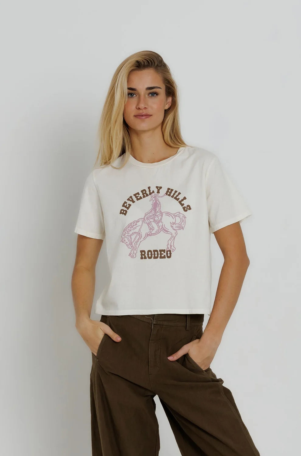 Everyday Boxy Tee by Sunny Somewhere in off-white, front view