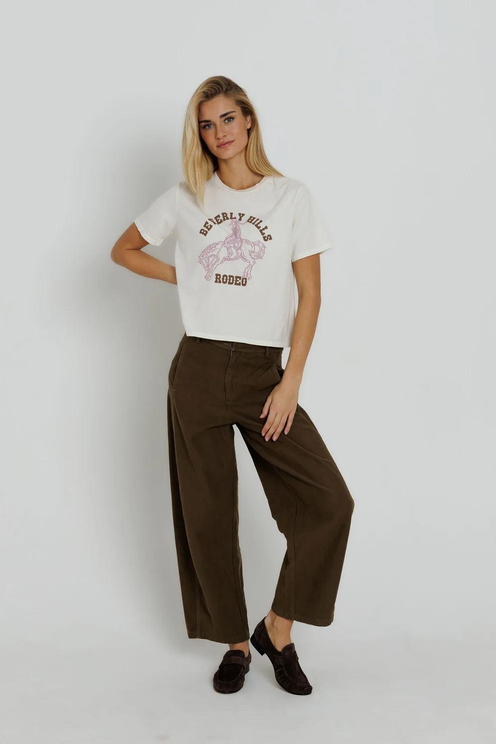 Everyday Boxy Tee by Sunny Somewhere in off-white, styled view