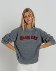 Red Game Day Oversized Crew Sweatshirt by Sunny Somewhere, back view