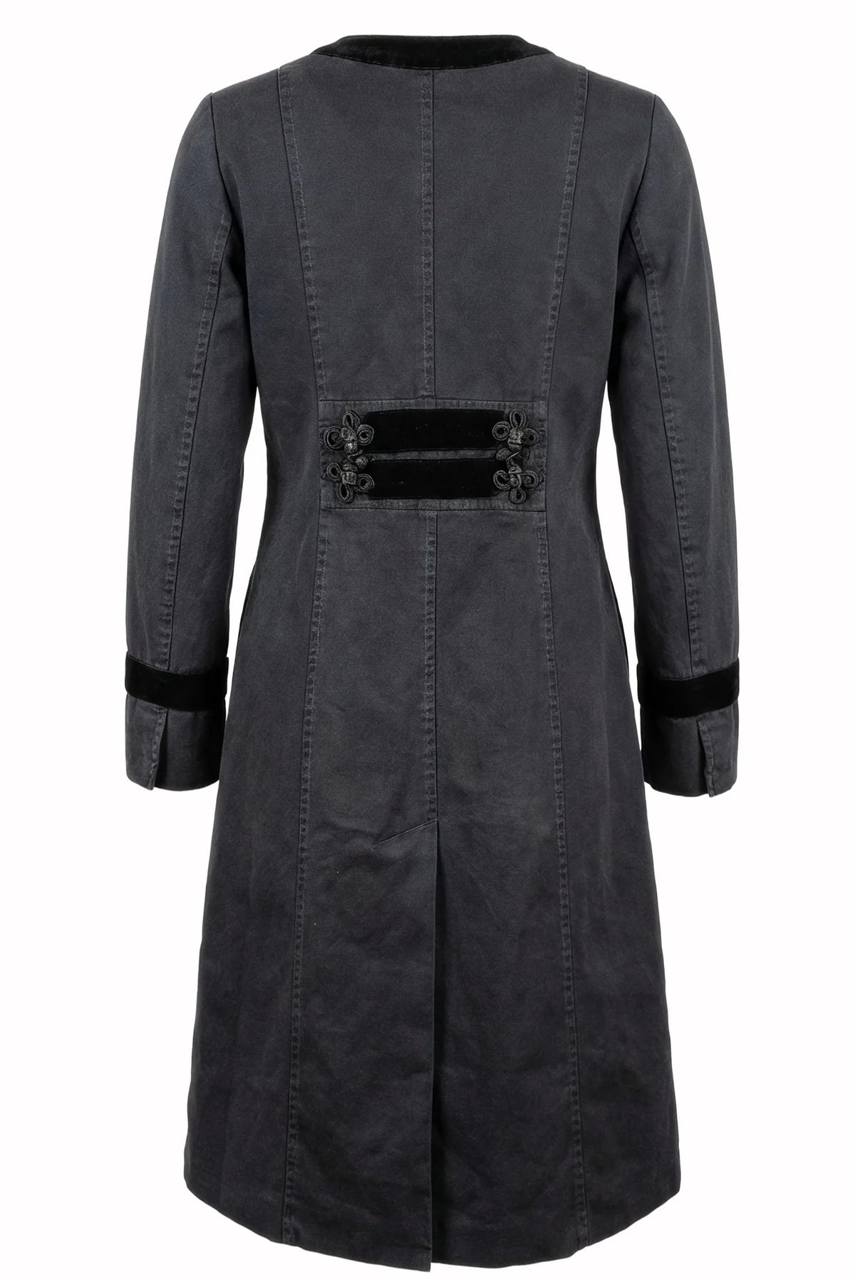 Military Car Coat by Le Superbe in washed black, back view