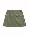 Hendrix Mini Skirt by Le Superbe in army green, back view