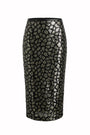 Sundrop Sequins Skirt by Le Superbe in olive sequins, front view