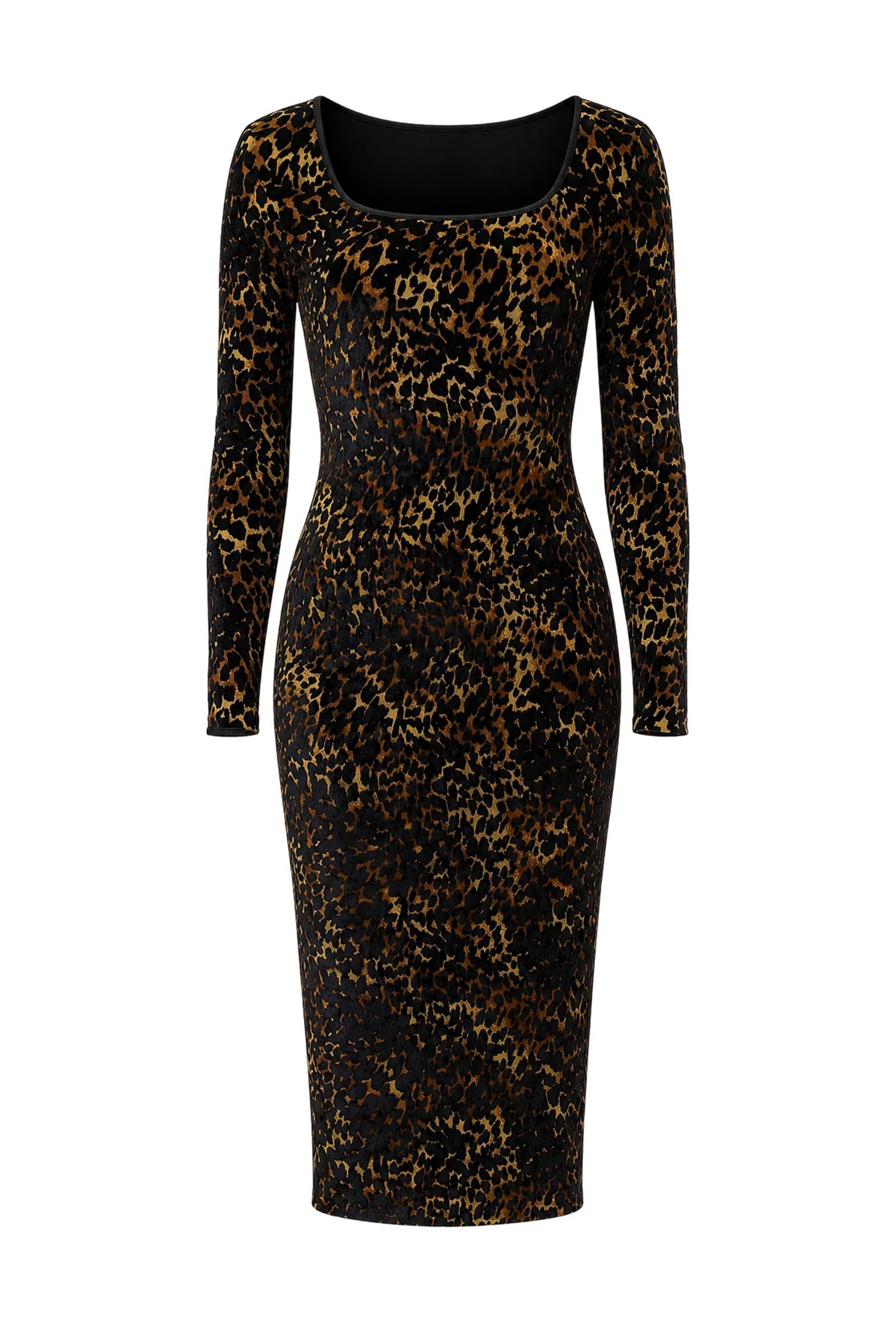 CLASSIC LEOPARD SQUARE NECK TWIGGY DRESS