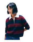 Cashmere Rugby Stripe Polo by White + Warren, front view