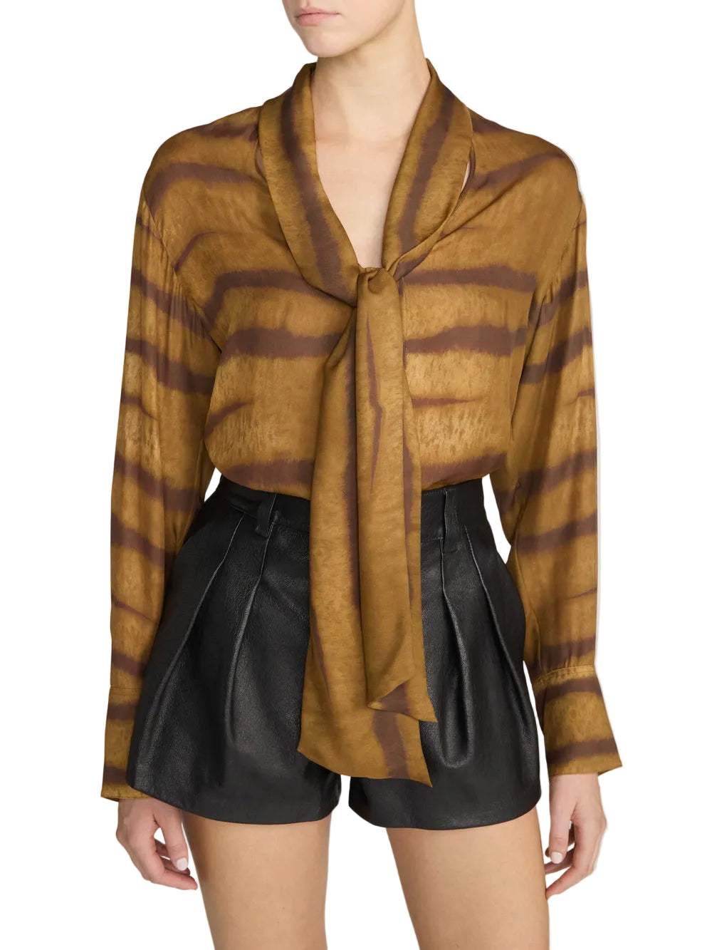 THE SILK OVERSIZED TIE SHIRT