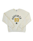 Austin TX 93 Raglan Crew by Sunny Somewhere in off-white, front view
