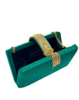 EMERALD FRINGE CLUTCH
