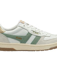 Hawk Sneakers by Gola in white and green mist, side view