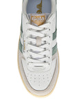 Hawk Sneakers by Gola in white and green mist, styled view