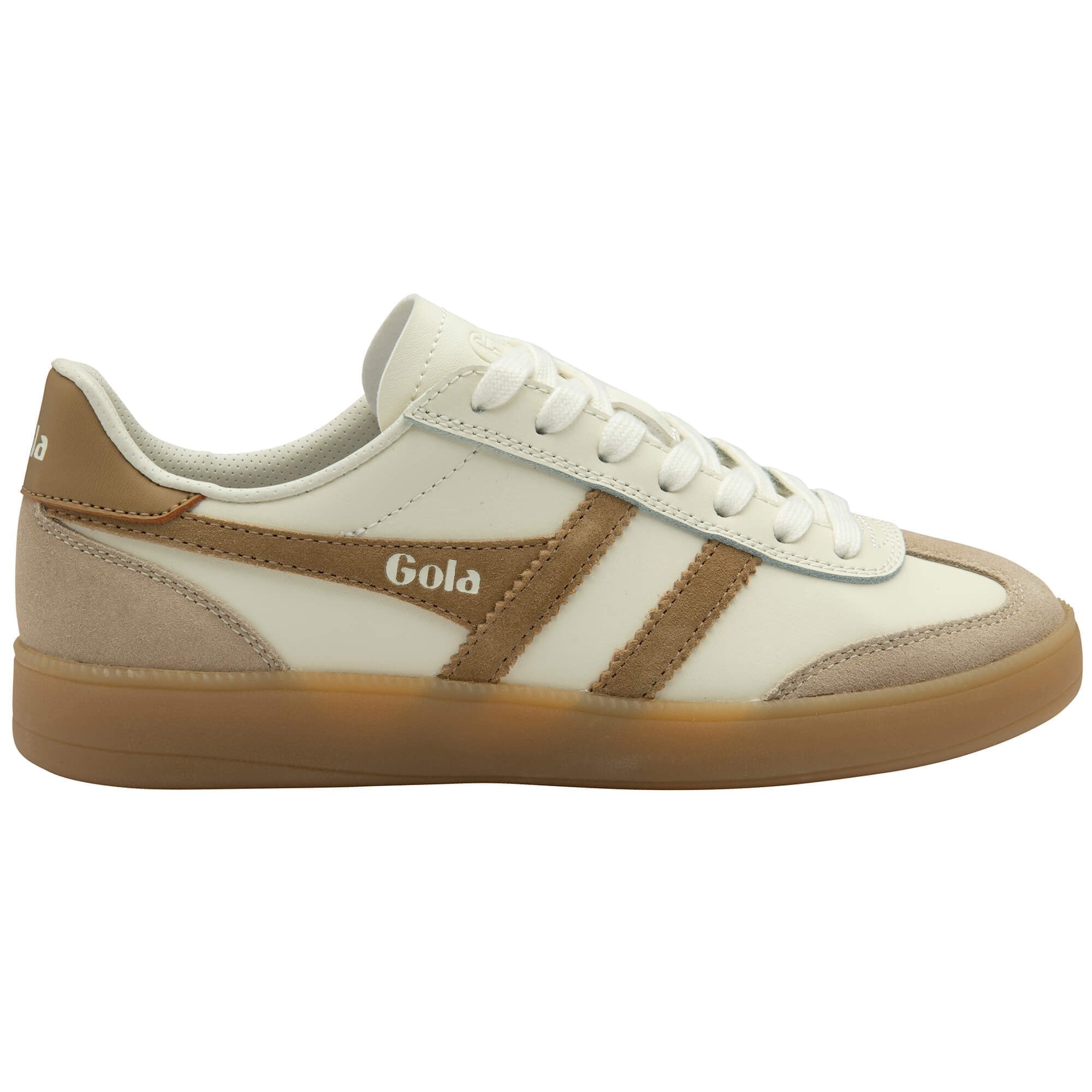 Viper Leather Sneakers by Gola in white and bone, front view